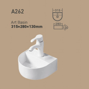 Lavabo de cerámica de una pieza Art Basin A251 de 505x425 mm para baño - Product Image 4