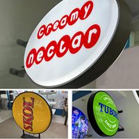 Panneau publicitaire lumineux personnalisé, étanche, rond, avec logo, pour boutique, bar, café, salon de thé, décoration, panneau d'affichage