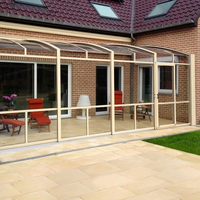 Offre Spéciale véranda terrasse extérieure aluminium rétractable en polycarbonate européen toutes les 4 saisons Doom Solaires et maisons en verre