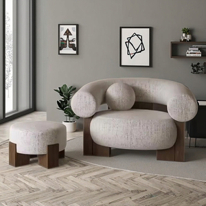 Phổ biến nhất phong cách Bắc Âu rắn gỗ đơn ghế <span class=keywords><strong>sofa</strong></span> với vải ghế bành khung cho khách sạn phòng chờ sử dụng - Product Image 4