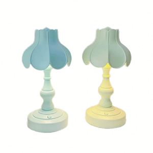Lotus Flower LED Desk Lamp Touch Control Battery Powered Retro Modern <b>Table</b> Lamp for Students Children Bedroom <b>Bedside</b> Hotel Use - Product Image 1
