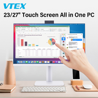 Ordinateurs de bureau tout-en-un 23,8'' 27'' avec rétroéclairage respirant, processeur I5-12400, écran tactile 10 points, caméra cachée, fonction de levage, PC tout-en-un OEM