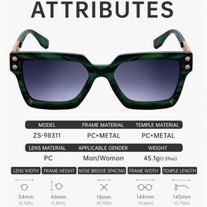 Lunettes de soleil vintage 2025 personnalisées avec logo, anti-éblouissement, protection UV400, grande monture carrée pour hommes - Product Image 5