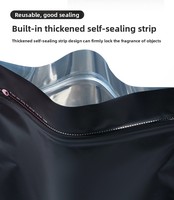 En stock – Sachet refermable noir anti-odeur et anti-humidité en aluminium, personnalisable pour aliments pour animaux, collations, bonbons – OEM/ODM