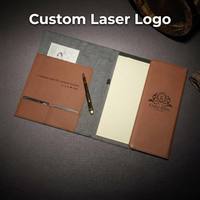 Carnet de voyage en similicuir gravable au laser, porte-documents professionnel multi-poches OEM, cadeau de bureau vierge
