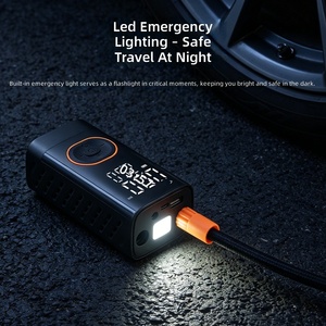 Gonfleur de pneus portable de poche 55W 150 PSI, pompe à air sans fil haute pression avec affichage numérique et lumière LED pour voiture, vélo, ballon - Product Image 5