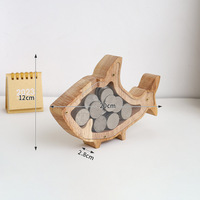 Tirelire en bois non finie, grande capacité, transparente, en forme d'animal, pour loisirs créatifs DIY, cadeau pour enfants
