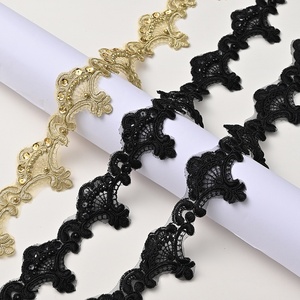 Nouvel arrivage Bozhou en stock : Dentelle polyester perlée de 14 cm, broderie écologique pour robe de mariée DIY et vêtements de mariée - Product Image 2