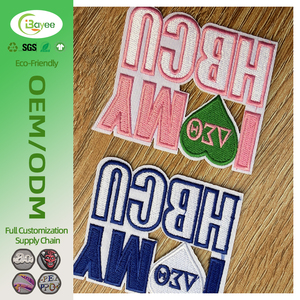 Shrink-Resistant Custom Collegiate Style Flat Embroidery Patches Personalized Large Lettering Iron-On Badges for Fashion Brands - Product Image 2