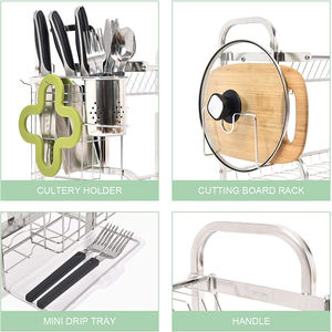 Estante de almacenamiento Escurridor de platos Dishrack Cocina Escurridor de platos de acero inoxidable <span class=keywords><strong>Bandeja</strong></span> - Product Image 4