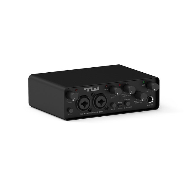 2IN/2OUT USB Audio Interface 48V Phantom Power ASIO P2S
