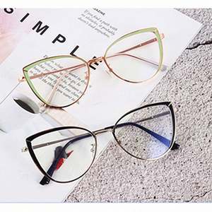 Gafas de Computadora con Protección Anti Luz Azul, de Acero Inoxidable, Montura Metálica Estilo Ojo de Gato para Mujer - Product Image 3