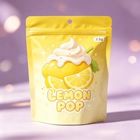 Sachet d'emballage personnalisé pour bonbons au citron 3,5g, qualité alimentaire, avec fermeture éclair, pochette verticale avec trou de suspension, OEM, vente en gros