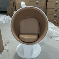 Fauteuil de relaxation moderne en fibre de verre et cuir PU, design dossier ailé en forme de coupelle, inclinable manuellement, pour salon, bureau à domicile, salle de sport, salle à manger
