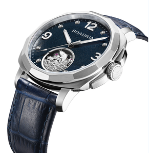 BOAIJIA automatique hommes montre de luxe chaîne motif cadran <span class=keywords><strong>Double</strong></span> Date 10ATM étanche saphir cristal 316L acier inoxydable - Product Image 6