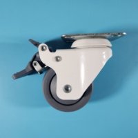 Roulette médicale de 3 pouces avec revêtement chromé pour chariot médical pour meubles d'hôpitaux Roues TPR 75mm