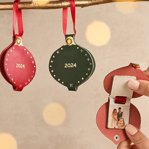 Nuevas joyas de cuero personalizadas con foto, llavero con foto para regalo de Navidad, caja de fotos en blanco para sublimación térmica - Product Image 2