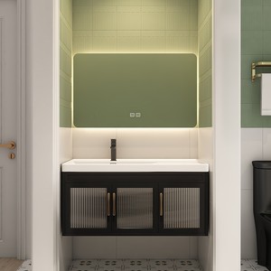 Mueble de Baño Suspendido de Aluminio con Lavabo de Cerámica Integrado para Baño - Product Image 2