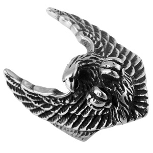yunnique Eagle <b>Titanium</b> Steel <b>Ring</b> Silver Men's Fashion Jewelry Animal Zodiac Design Gift - Product Image 5