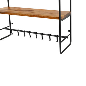 Estante de cocina para Barra de desmontaje Vintage, soporte para botella de vino y vidrio, estante flotante de 2 niveles, estante para vino montado en la pared con soporte de vidrio - Product Image 5