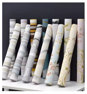 Papier peint en mousse 3D pour <span class=keywords><strong>parquet</strong></span>, imperméable, auto-adhésif, à peler et à coller, <span class=keywords><strong>rouleau</strong></span> de papier peint en mousse texturé floral en relief 3D - Product Image 2