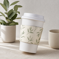 Manchon porte-gobelet en carton imprimé sur mesure, emballage en papier écologique jetable pour boissons chaudes et froides