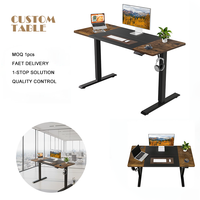 Bureau de travail de bureau à montage pré-assemblé, installation rapide, table élévatrice électrique à moteur unique, ergonomique, réglable en hauteur pour ordinateur portable