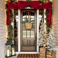 Nœud papillon en velours polyester personnalisable (couleur et taille) pour décorations de Noël, mariages, maison et hôtel - Décoration murale durable pour fenêtres/portes