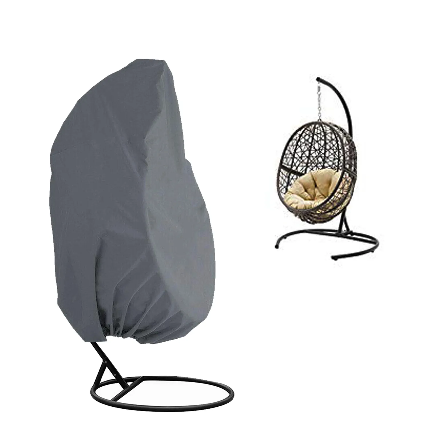Heavy Dust Resistant Hanging Chair Cover with Zipper Suitable for Wicker Egg Swing Chair Patio Egg Chair Customized Plain 2years