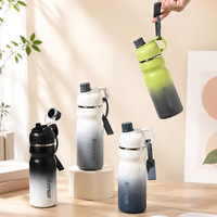 Botella Deportiva de 600 ml, Color Pastel Sólido, Termo Portátil a Prueba de Fugas, Taza Deportiva Minimalista para Hombres y Mujeres, 20 oz