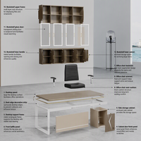 Ensemble de bureau de direction moderne Ekintop avec armoire latérale et classeur
