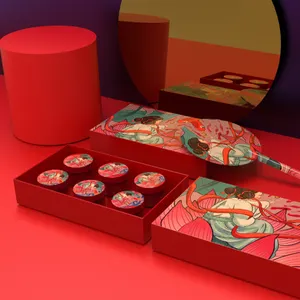 미래 지향적 인 복고풍 꾸뛰르 캔디 쿠키 케이크 세련된 로고가있는 초콜릿 현대 장인 특유의 판지 상자