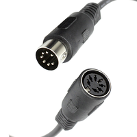 Maßgefertigtes Mini-DIN-Kabel für Audio VR Gaming DVD-Player Mikrofon 13-Pin Stecker-Buchse 24-28 AWG 5mm Geflochtene Abschirmung PVC-Ummantelung