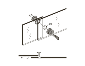 Serrure de vitrine en verre pour <span class=keywords><strong>porte</strong></span> <span class=keywords><strong>coulissante</strong></span> en verre, armoire, vitrine, serrure de <span class=keywords><strong>porte</strong></span> en verre, cylindre à clé identique - Product Image 6