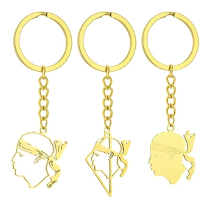 Acier Inoxydable France Corse Île Carte Charme Porte-clés 18K Plaqué Or La Corse Porte-clés Korsika Carte Pendentif Porte-clés Chaîne - Product Image 6