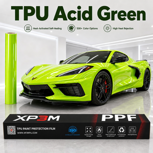 Vinilo para Envoltura de Autos XP3M Verde Ácido OEM Brillante TPU Color PPF 7.5 Mil Autoregenerable Antiarañazos Antiamarilleo con Canales de Liberación de Aire - Product Image 1
