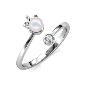 Lujo lindo apresurado ajustable abierto adornado con cristales de <span class=keywords><strong>Swarovski</strong></span> <span class=keywords><strong>anillos</strong></span> de joyería para mujeres accesorios de aniversario de <span class=keywords><strong>boda</strong></span> - Product Image 2