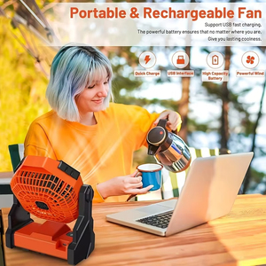Nuevo Ventilador Portátil de Alta Capacidad de 7800 Ma 2025, Ventilador Recargable de Escritorio y Camping con Luz LED y Gancho, Ventilador para Exteriores para Tiendas de Campaña, Viajes en Auto - Product Image 5