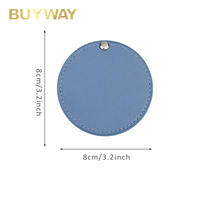 Maquillage de beauté cosmétique portable vanité à la main maquillage cadre en cuir Pu rond mini petit miroir de poche compact logo personnalisé