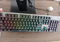 Keyboard HP K500y, Gaming berkabel mekanis ukuran penuh, RGB Backlit antarmuka USB Keyboard Metal