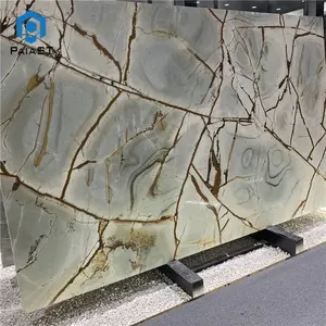 Natural Blue Exotic Stone Bookmatched Roman Impression Blue Quartzite Slab For Background Wall