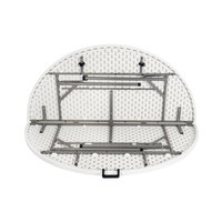 Table pliante blanche en plastique pour fête, jardin, camping, en plein air, HDPE, pour événements de mariage, 4 pieds