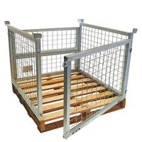 Vente directe du fabricant : Cage de rangement pliable à roulettes, conteneur en acier grillagé robuste pour le transport en entrepôt