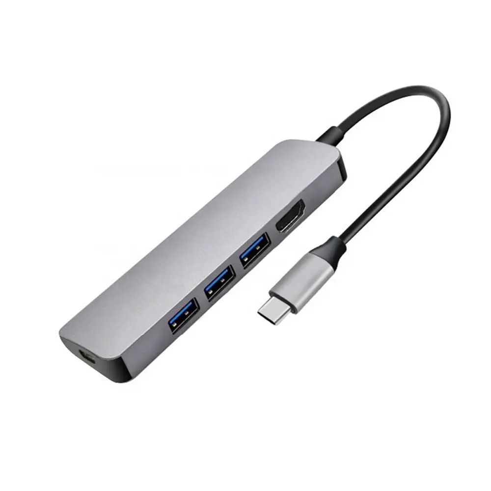 USB HUB C Adapter 5 in 1 USB C to 3.0 HDMI-Compatible Dock for Mac Book Pro For Switch Type C 3.0 Splitter