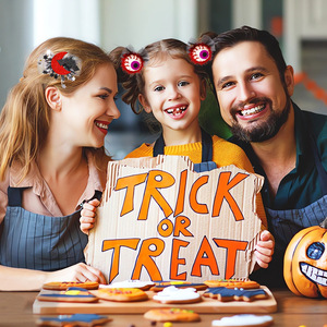 Decorazioni di Halloween party <span class=keywords><strong>bar</strong></span> decorato con zucca ghost witch black cat <span class=keywords><strong>hair</strong></span> clips accessori per capelli di Halloween - Product Image 3