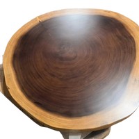 Table à manger en bois massif de forme irrégulière, style nordique, minimaliste moderne, table en bois naturel pour villa, salon/salle à manger