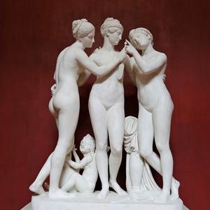 정원 장식을위한 사용자 정의 TheGraces/Kharites 조각 여성 돌 동상 OEM 예술 컬렉션 그리스 여신 대리석 동상 - Product Image 3