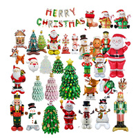 Ballons en aluminium géants Père Noël de haute qualité pour les fêtes de Noël 2026 avec carte et emballage – Décoration gonflable Père Noël