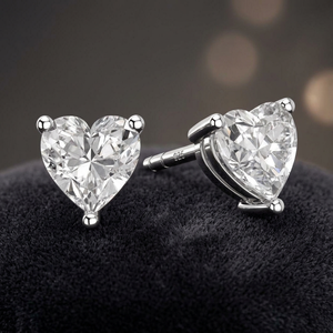 Pendientes de tuerca Shravi Impex con moissanita talla corazón, plata de ley 925, VVS1, solitario, estilo hip hop, joyería fina para mujer, personalizados - Product Image 4