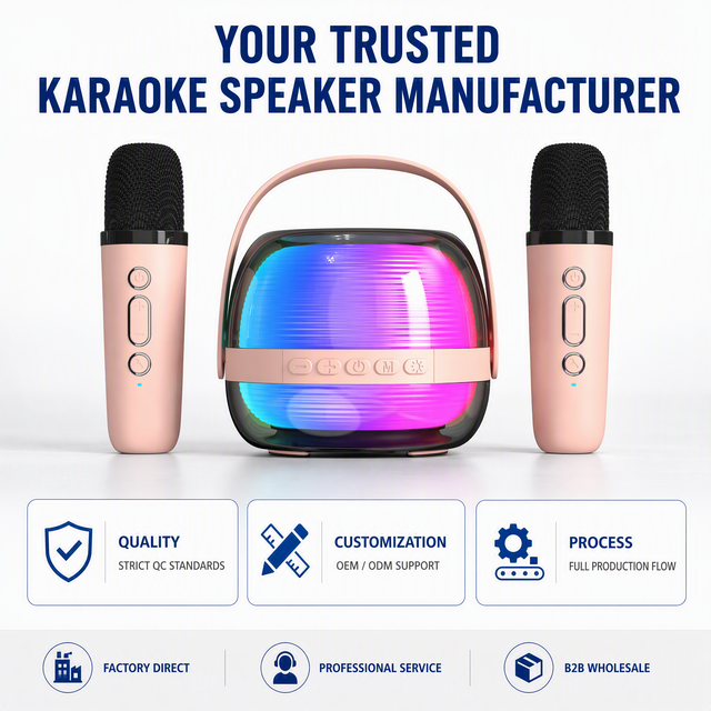 Portable Karaoke Machine with Transparent Design RGB Light Show Built-in Handle Dual Wireless Mics Outdoor Use